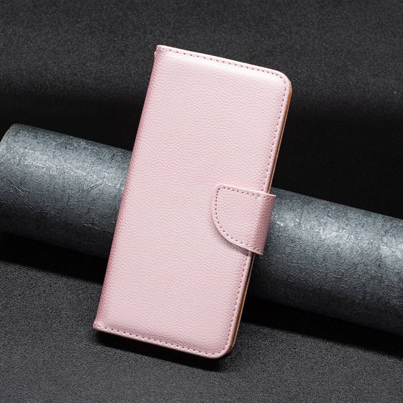 Etui z klapką do Samsung Galaxy M33 5G, Wallet Litchi Magnet, różowe rose gold