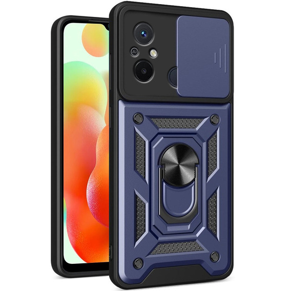 Etui pancerne do Xiaomi Redmi 12C, CamShield Slide, niebieskie