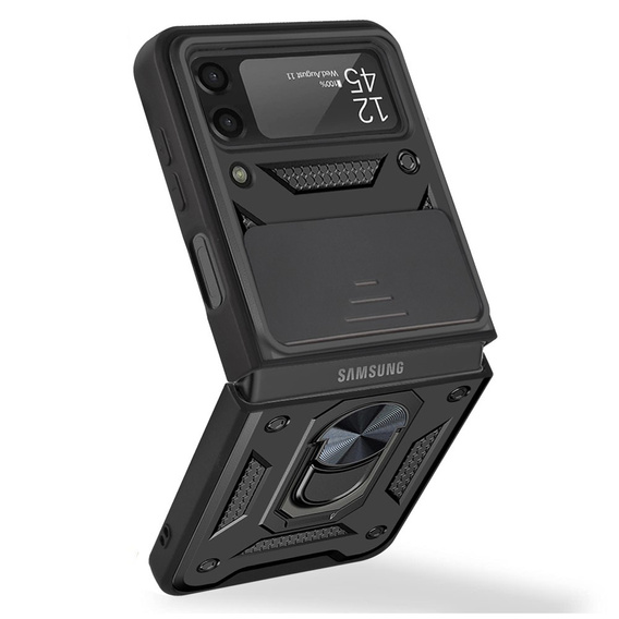 Etui pancerne do Samsung Galaxy Z Flip 4 5G, CamShield Slide, czarne