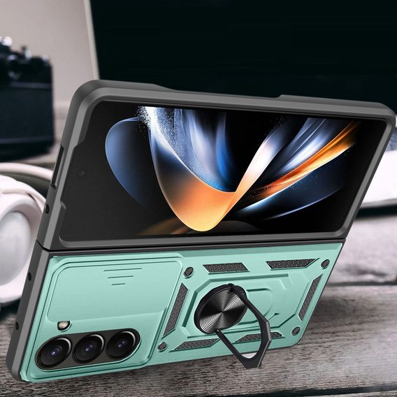 Etui pancerne do Samsung Galaxy Z Fold5 5G, CamShield Slide, zielone