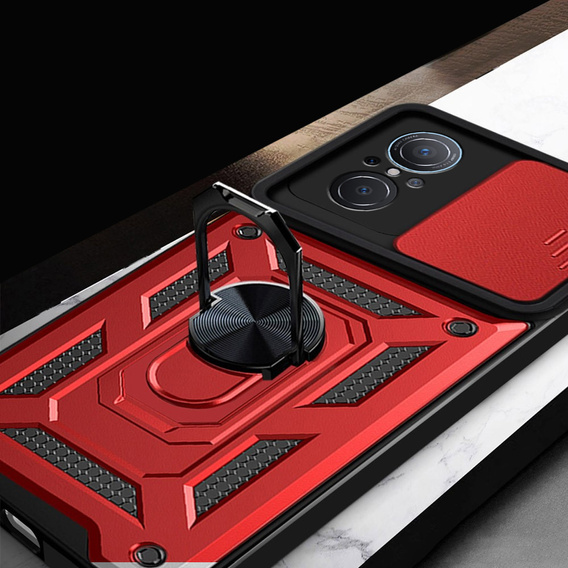 Etui pancerne do Huawei Nova 9 SE, CamShield Slide, czerwone