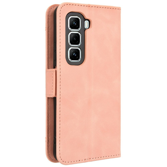 Etui z klapką do Infinix Hot 50 Pro+ 4G, Card Slot, różowe
