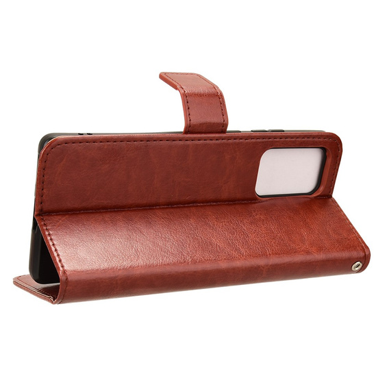 Etui z klapką do Motorola Edge 50 Fusion 5G, Crazy Horse Wallet, brązowe