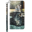 Etui z klapką do Oppo A17, Wallet, Cat & Tiger