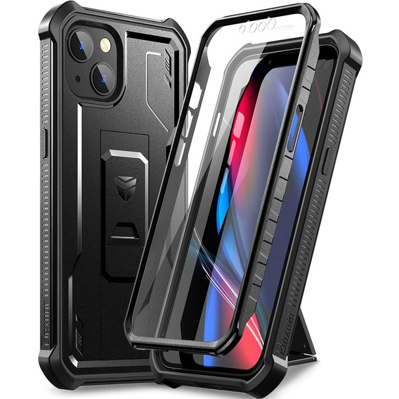 Etui pancerne do iPhone 13 / 14, Dexnor Full Body, czarne