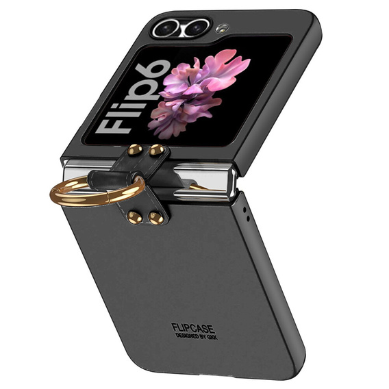 Etui GKK Ring Holder do Samsung Galaxy Z Flip7 FE / Z Flip6, czarne