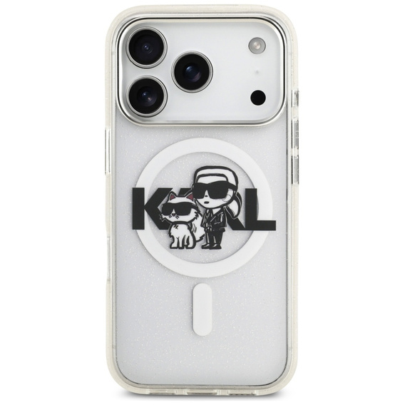 Etui Karl Lagerfeld IML Glitter Karl and Choupette MagSafe do iPhone 17 Pro