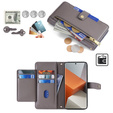 Etui z klapką do Xiaomi Redmi Note 13 Pro+, Wallet Zipper Pocket, szare