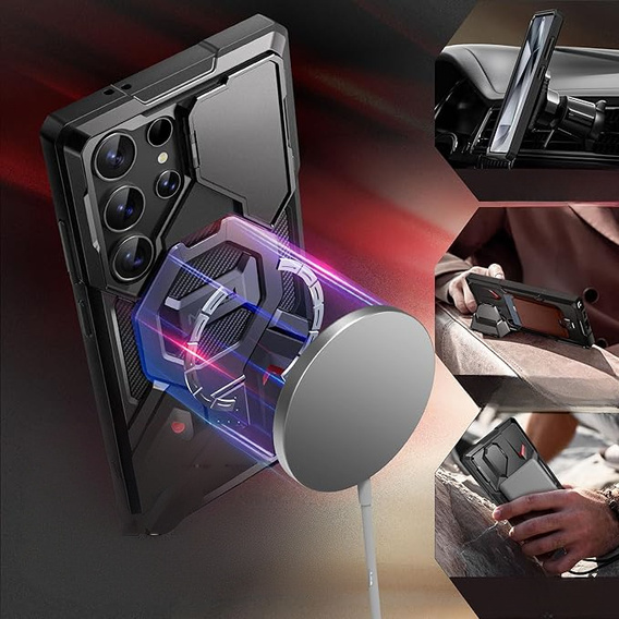 Etui Tongate MECH MagSafe Series czarne do Samsung Galaxy S24 Ultra