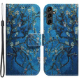 Etui z klapką do Samsung Galaxy A14 4G/5G, Wallet, Sakura niebieskie