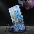 Etui z klapką do Oppo A17, Wallet, Marble niebieskie