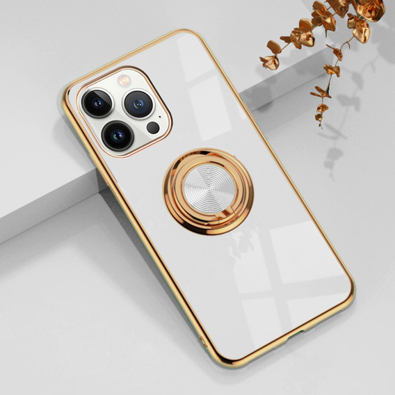 Etui do iPhone 13 Pro, Electro Ring, białe