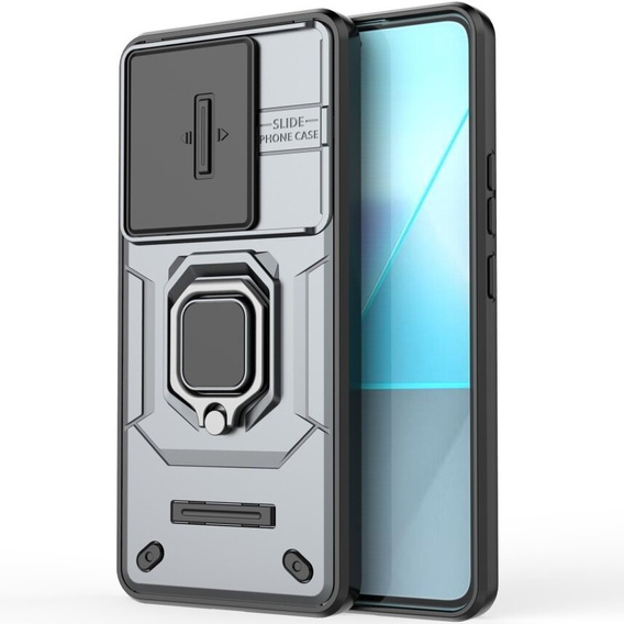 Etui KickStand Camera Lens do Xiaomi Redmi Note 13 Pro 5G, szare
