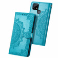 Etui z klapką do Realme C21, Mandala, niebieskie