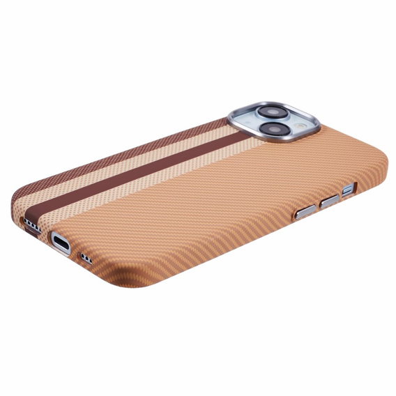 Etui do iPhone 13, Carbon Fiber MagSafe, żółte