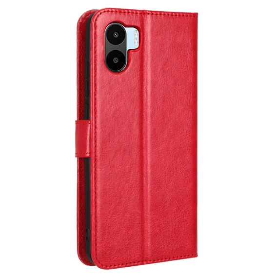 Etui z klapką do Xiaomi Redmi A1 4G / A2 4G, Crazy Horse Wallet, czerwone