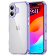 Etui do iPhone 17, z osłoną aparatu, przezroczyste z fioletowymi bokami