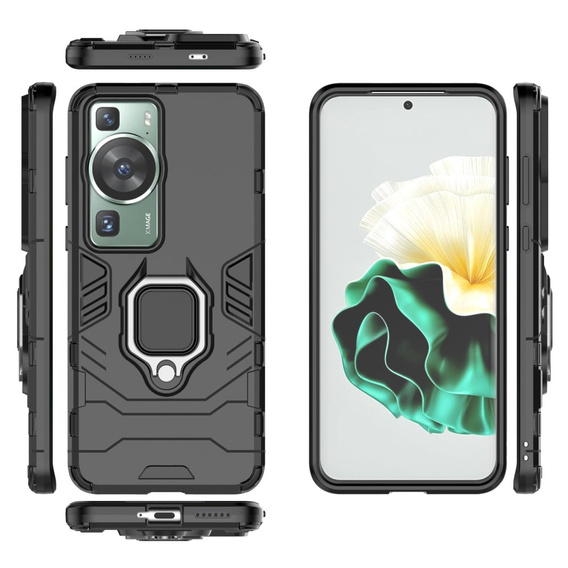 Etui do Huawei P60 / P60 Pro, Kickstand Ring, czarne