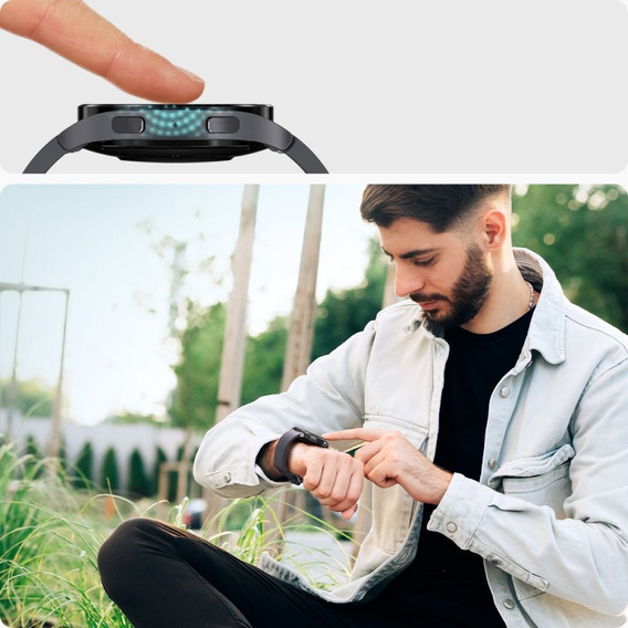 Szkło Hartowane Spigen do Samsung Galaxy Watch 6 44mm, Glas.TR "EZ FIT", Clear (2 sztuki)