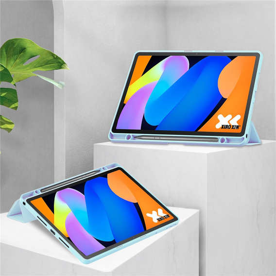 Etui do Lenovo Idea Tab 11" 2025 TB336FU TB336ZU, z przezroczystym tyłem i miejscem na rysik, niebieskie