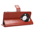 Etui z klapką do Honor Magic 5 Lite, Crazy Horse Wallet, brązowe
