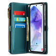 Etui CASEME do Samsung Galaxy A55 5G, RFID Leather Wallet, z paskiem na ramię, zielone
