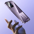 Etui do iPhone 15 Pro Max, Magnetic Dual Glass, fioletowe