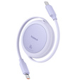 Baseus Free2Pull Mini – zwijany kabel USB‑C 60W, 1m - fioletowy