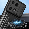 Etui pancerne do Xiaomi Redmi Note 13 Pro 4G / Xiaomi Redmi Note 14S / Xiaomi Poco M6 Pro 4G, Camera Slide Card Slot, czarne