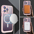 Etui do iPhone 15 Pro, ERBORD Impact Guard, do MagSafe, różowe