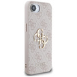 Etui GUESS do iPhone 16E, 4G Big Metal Logo, różowe