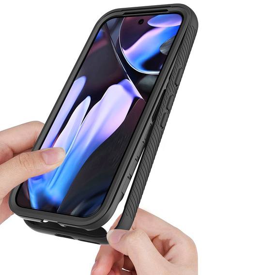Etui do Google Pixel 9a, Shockproof, z folią na ekran, do MagSafe, czarne