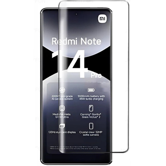 Szkło Hartowane 3D do Xiaomi Redmi Note 14 Pro 5G / Xiaomi Poco X7 5G, czarna ramka