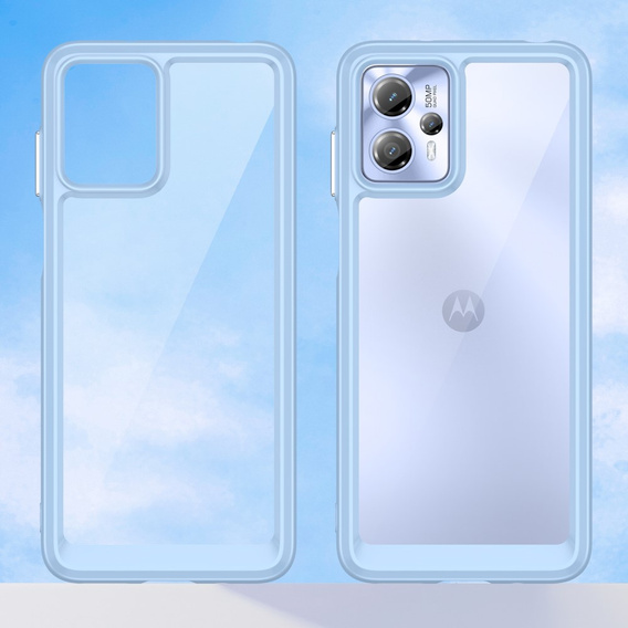 Etui do Motorola Moto G13 / G23, Fusion Hybrid, przezroczyste / niebieskie