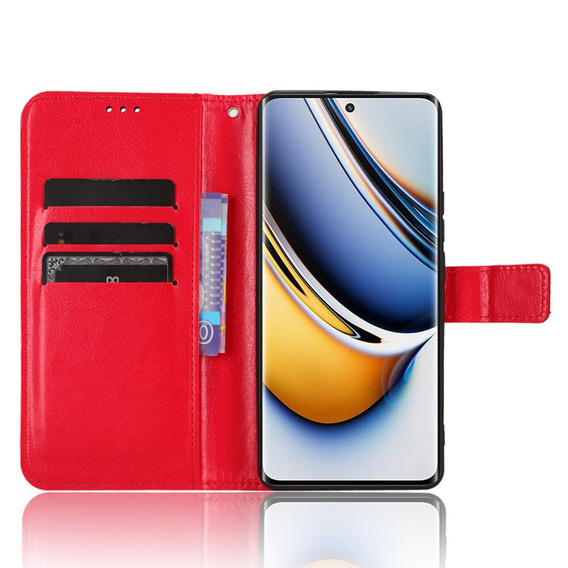 Etui z klapką do Realme 11 Pro 5G / Pro+ 5G, Crazy Horse Wallet, czerwone