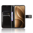 Etui z klapką do Xiaomi Poco F7 Pro, Crazy Horse Wallet, czarne