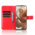 Etui z klapką do Motorola Edge 50 Ultra, Crazy Horse Wallet, czerwone