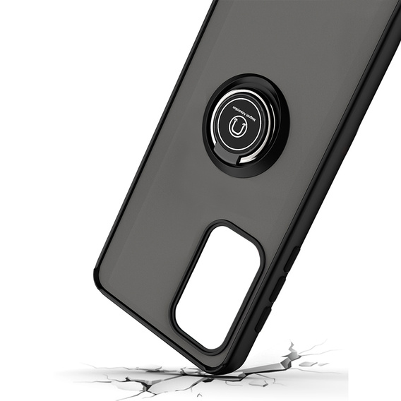 Etui do Motorola Moto G200 5G, Frosted Ring, czarne
