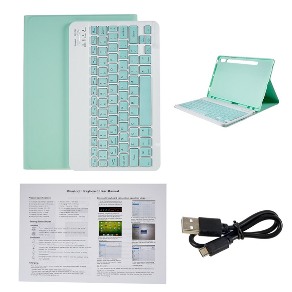 Etui z klawiaturą do Samsung Galaxy Tab S7 T870/T875 / S8, Pen Slot, zielone