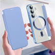 Etui z klapką do Samsung Galaxy S24, RFID Wallet MagSafe z ochroną aparatu, niebieskie