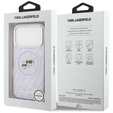 Etui Karl Lagerfeld IML Glitter Karl & Choupette Heads Logo MagSafe do iPhone 17 Pro