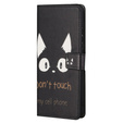 Etui z klapką do Xiaomi Redmi Note 12S, Wallet, Don't Touch My Phone czarne