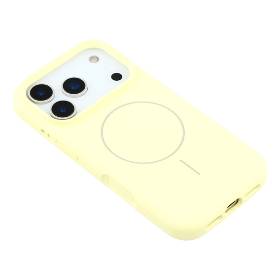 Etui silikonowe do iPhone 17 Pro Max, do MagSafe, antywstrząsowe, żółte