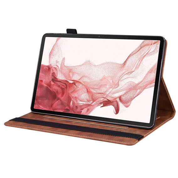 Etui do Samsung Galaxy Tab S10 FE+ Plus, Classic, z miejscem na rysik, brązowe