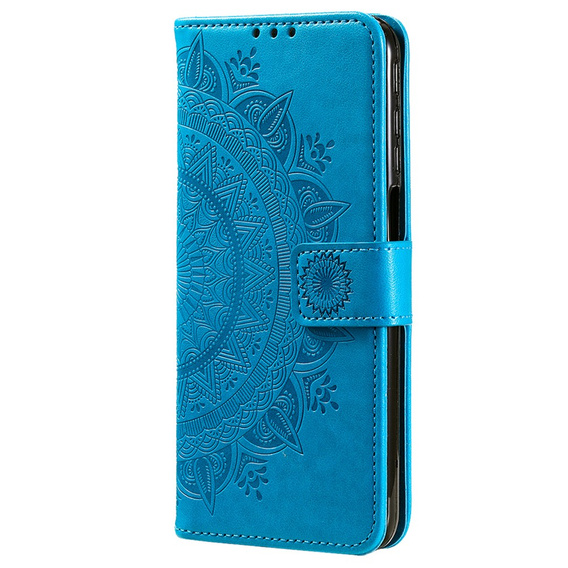 Zestaw Etui z klapką do Xiaomi Redmi Note 11/11S, Mandala, Niebieskie + szkło