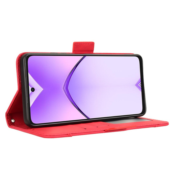 Etui z klapką do Oppo A40 / Oppo A40m, Card Slot, czerwone