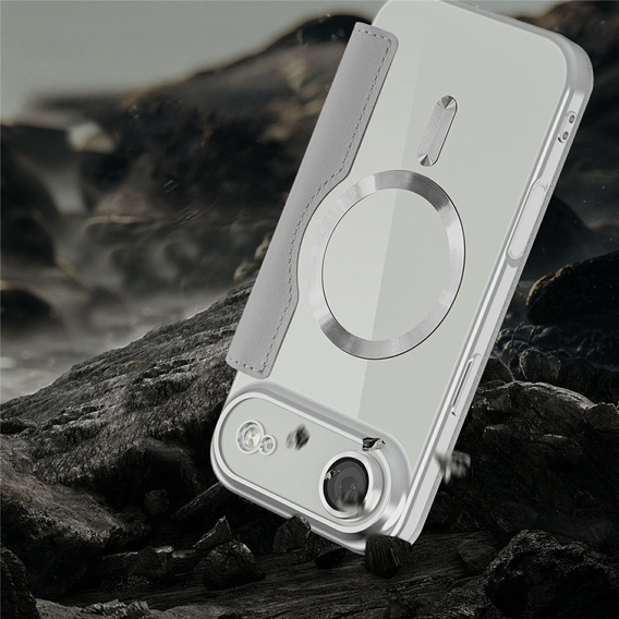 Etui z klapką do iPhone Air, RFID Wallet MagSafe z ochroną aparatu, tytanowe szare