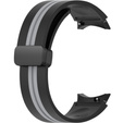 Pasek Silikonowy do Samsung Galaxy Watch 4/5/6 40/42/43/44/45/46/47mm, Czarny / Szary