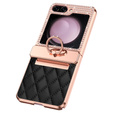Etui do Samsung Galaxy Z Flip7 FE / Z Flip6, Rhombus Grid, czarne