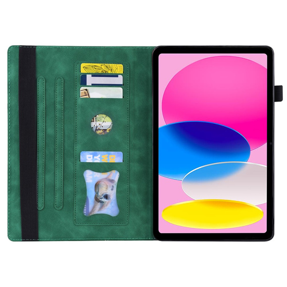 Etui do iPad 11" 2025 A16 (11 gen.) / iPad 10.9" 2022 (10 gen.), Classic, z miejscem na rysik, zielone